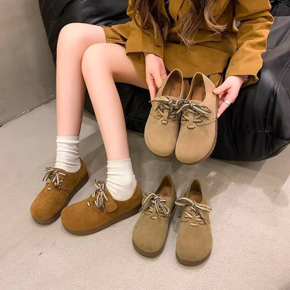 Damen Sneaker Veloursleder Bequem Schnürsenkel Modern