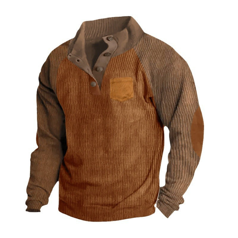 Herren Pullover Langarm Gemütlich Modern mit Kontrastdetails