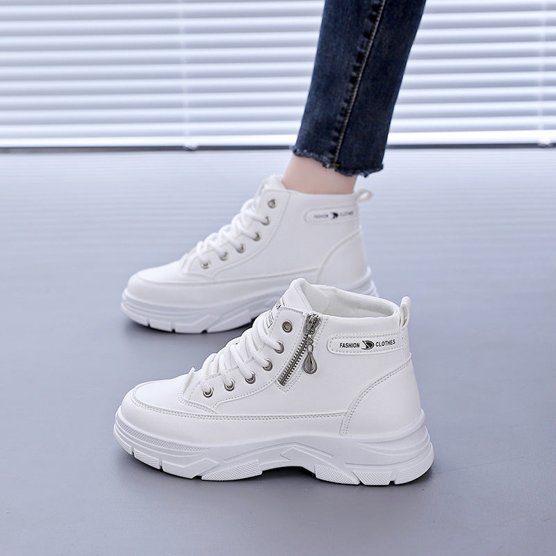 Damen Sneaker High-Top bequem rutschfest Schwarz