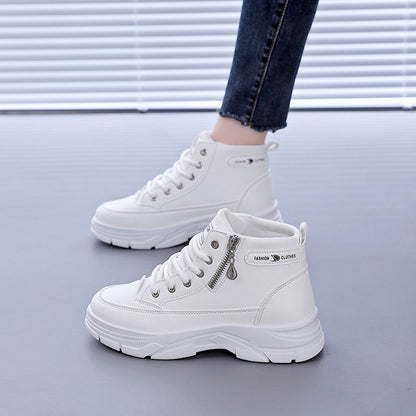 Damen Sneaker High-Top bequem rutschfest Schwarz