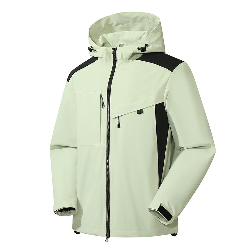 Herren Outdoor-Jacke Wasserdicht mit Kapuze und Reißverschlüssen