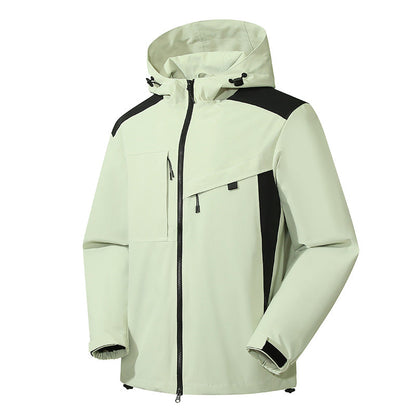 Herren Outdoor-Jacke Wasserdicht mit Kapuze und Reißverschlüssen