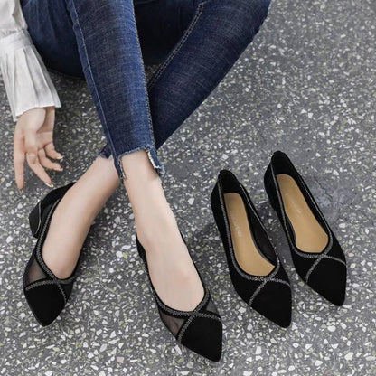 Damen Pumps Hochhackig Transparent Mesh Glitzerdetail
