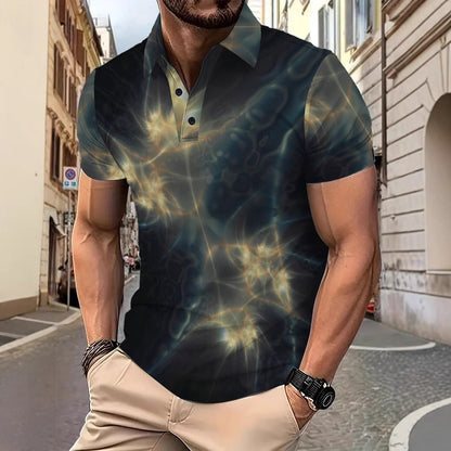 Herren Poloshirt Grafik Muster Modern Berlin Style - BerlinGlamour