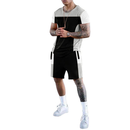 Herren Sportset Kurzarm Modern Farbblock