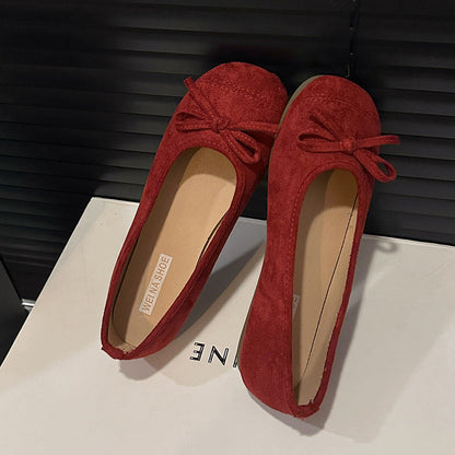 Damen Ballerina Schuhe Elegant Schleifen Detail
