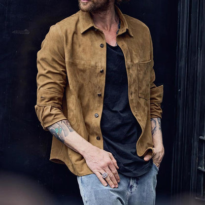 Herren Lederjacke Modern Schnitt Suede Style