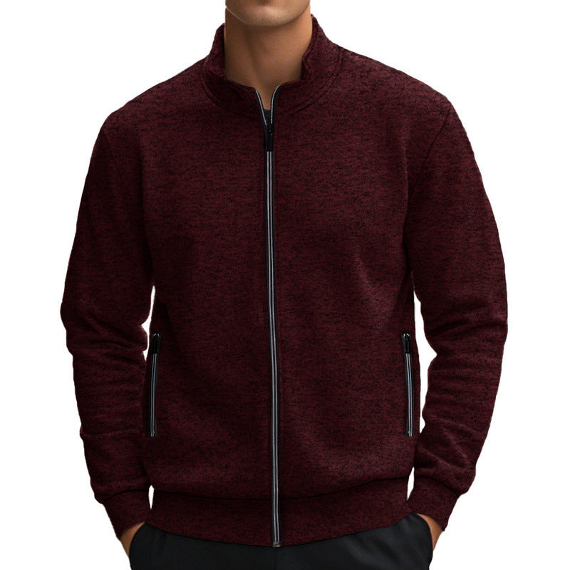 Herren Fleecejacke Stehkragen Warm mit Taschen Modern