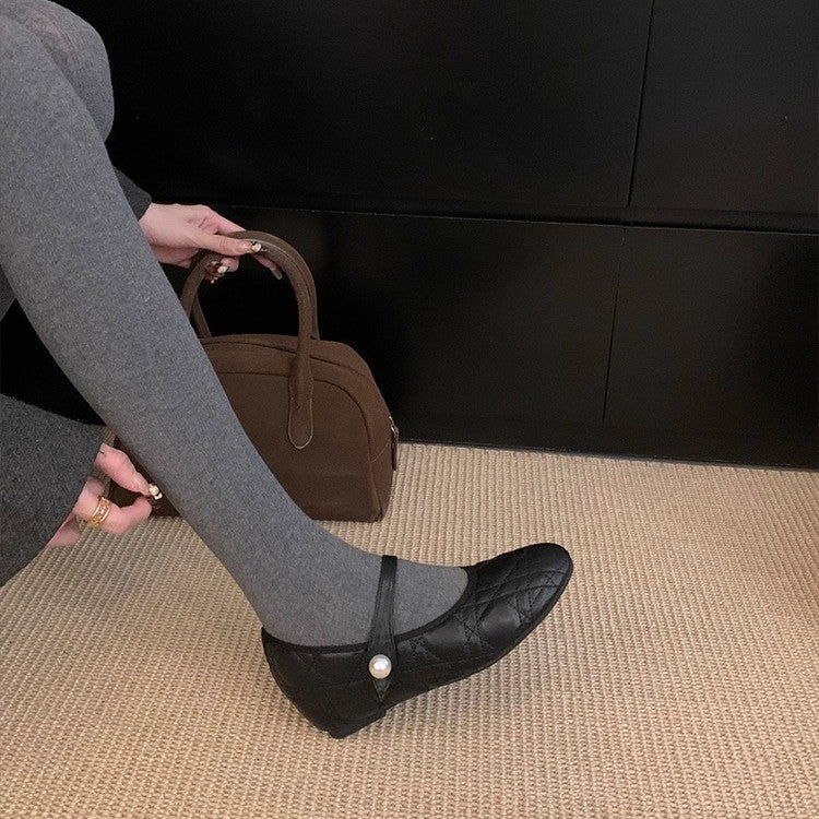 Damen Ballerinas Elegante Schuhe mit Riemen Optik