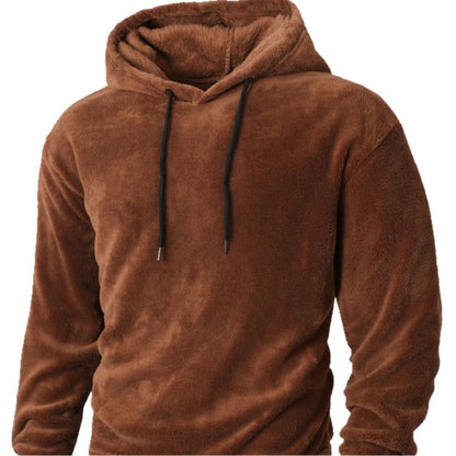 Herren Fleece Hoodie Warm Kuschelig Mit Kordelzug