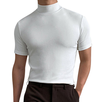 Herren T-Shirt Kurzarm Rollkragen Modern Hochwertig