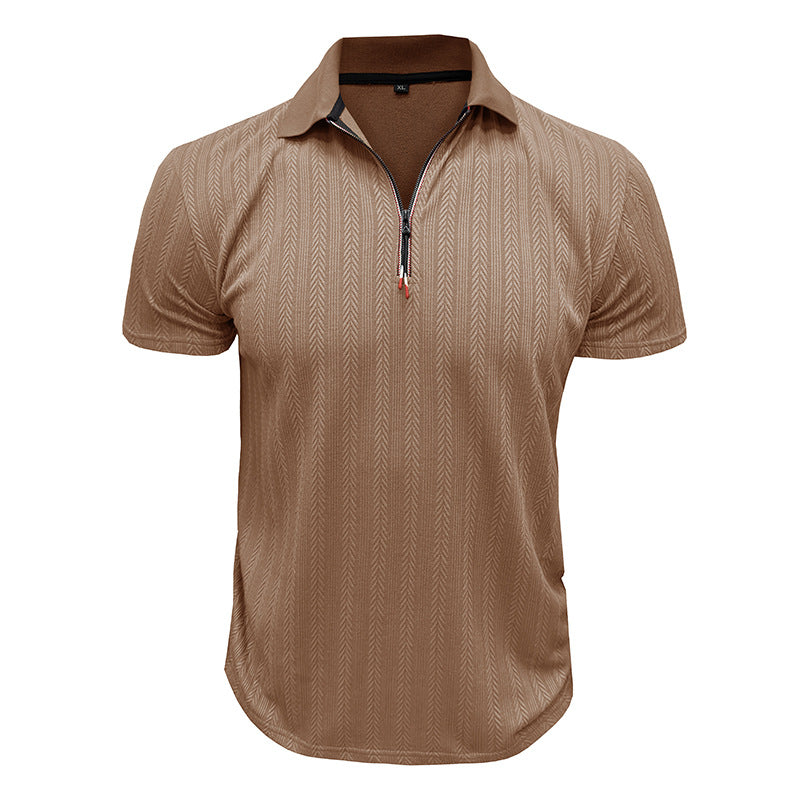 Herren Poloshirt Modern Zippverschluss Slim Fit