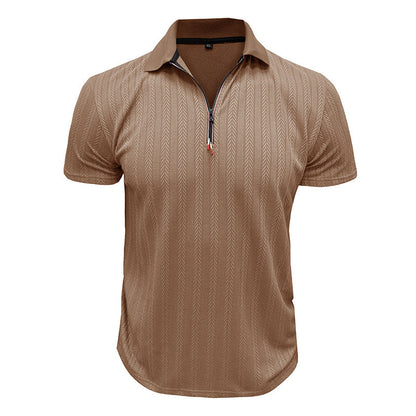Herren Poloshirt Modern Zippverschluss Slim Fit