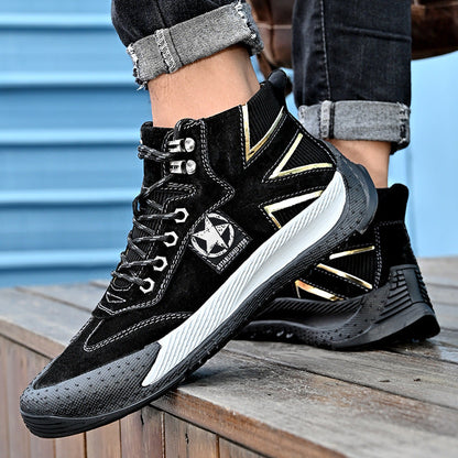 Damen Stiefel Sportlich Atmungsaktiv Schnürbar