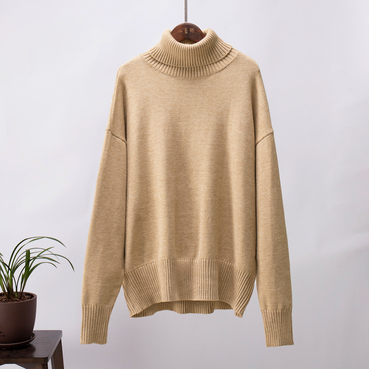 Damen Strickpullover Lässig Warm mit Rippenbund