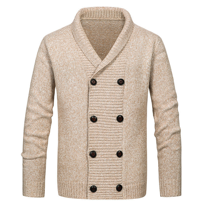 Herren Strickjacke Modern Mit Knöpfen Großes Revers