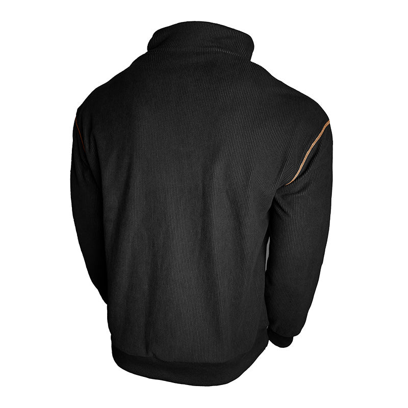 Herren Pulloverjacke Modern mit Kragen und Brusttasche