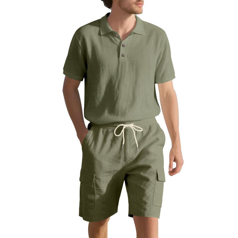 Herren Sport-Set Atmungsaktiv Polo-Shirt und Comfort-Shorts