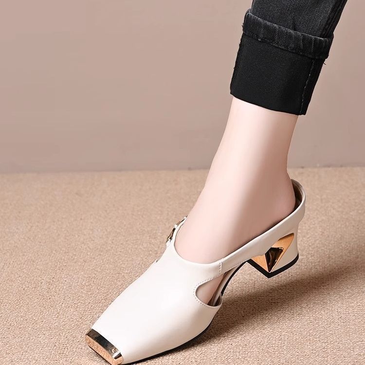 Damen Clogs Bequem Elegant Glanzdetail Sommer