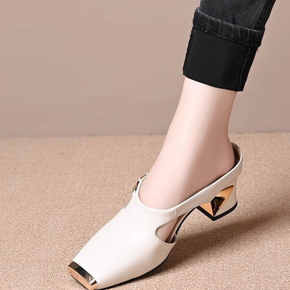Damen Clogs Bequem Elegant Glanzdetail Sommer
