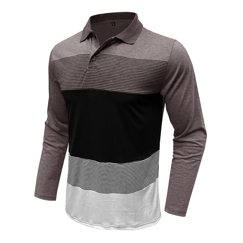 Herren Polohemd Langarm Modern Elegant