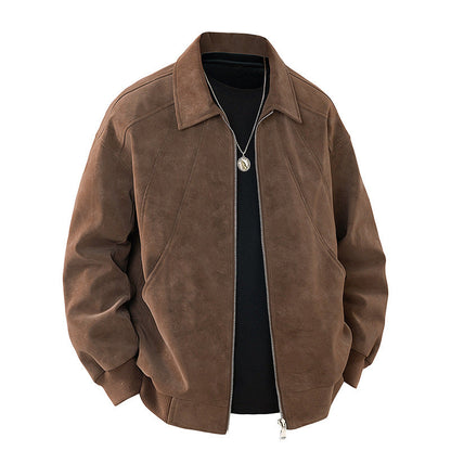 Herren Lederjacke Elegant Wildleder Schnitt Modern