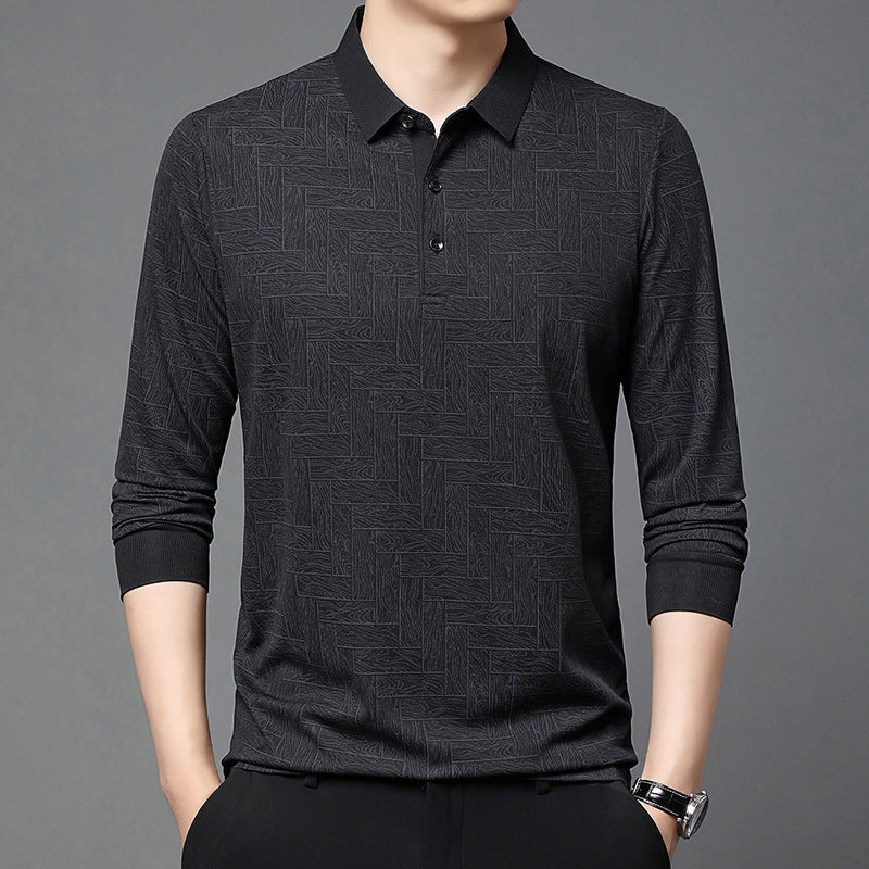 Herren Polohemd Modern mit Strukturdesign und Knöpfe Elegant