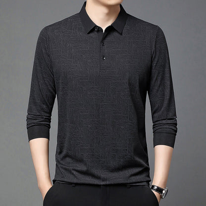 Herren Polohemd Modern mit Strukturdesign und Knöpfe Elegant