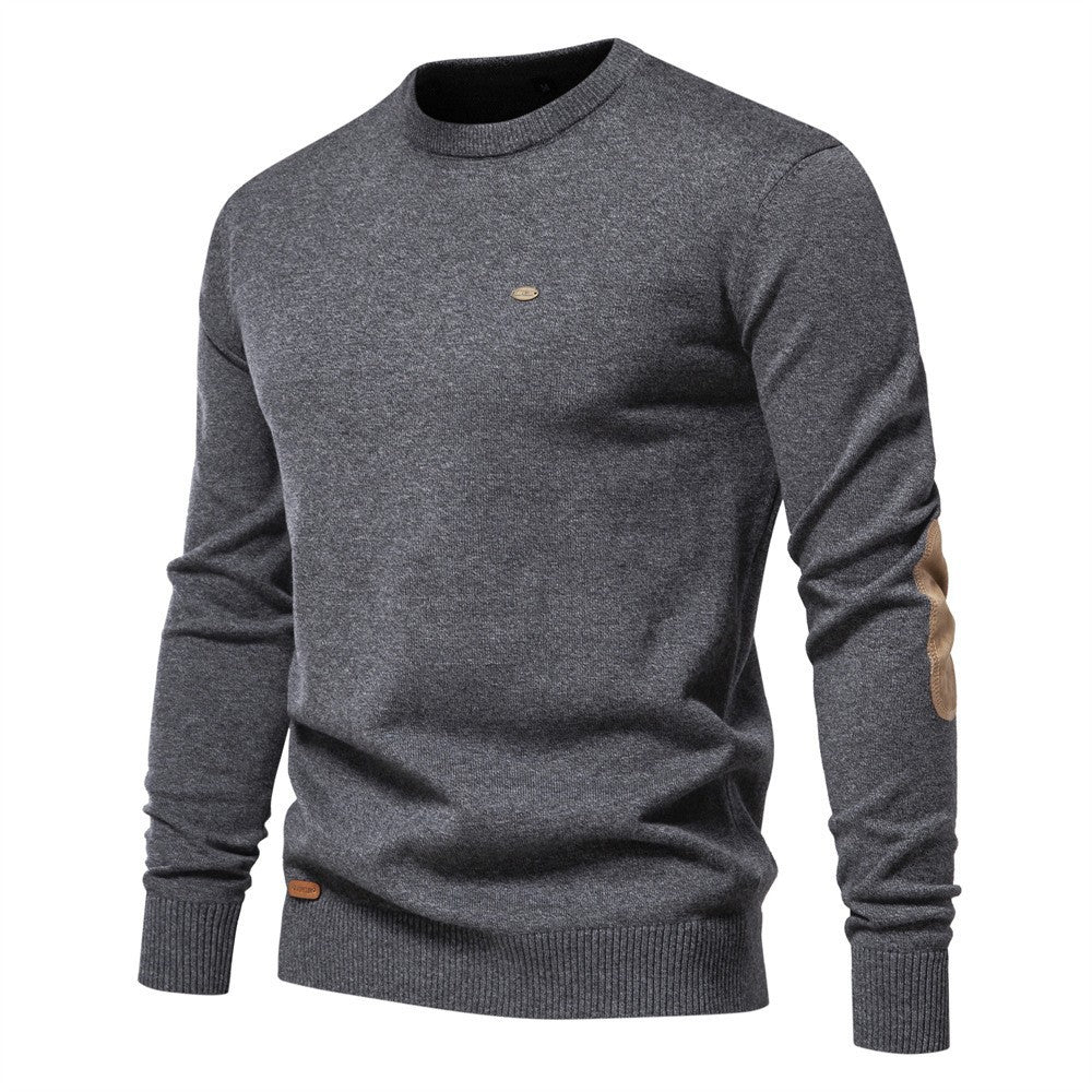 Herren Pullover Weich Strickstoff Rundhals Modern