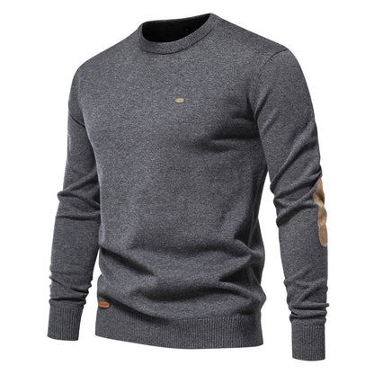Herren Pullover Weich Strickstoff Rundhals Modern