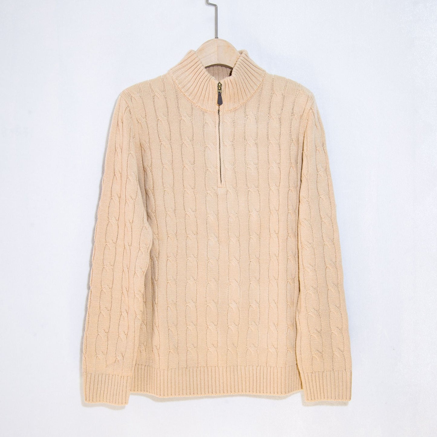 Herren Strickpullover Eleganter Zopfmuster Mit Reißverschluss