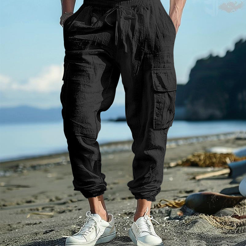 Herren Cargo-Hose elastisch mit Seitentaschen Praktisch