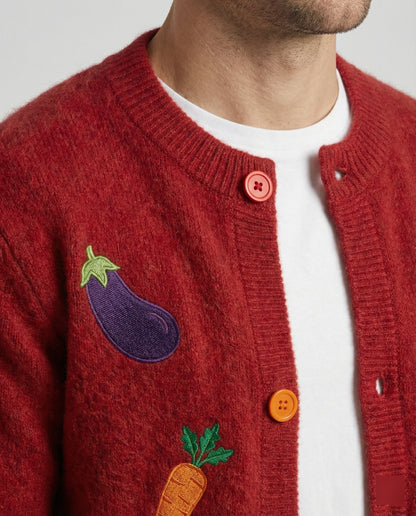 Bunte Strickjacke Retro Style mit Regenbogen Knöpfen