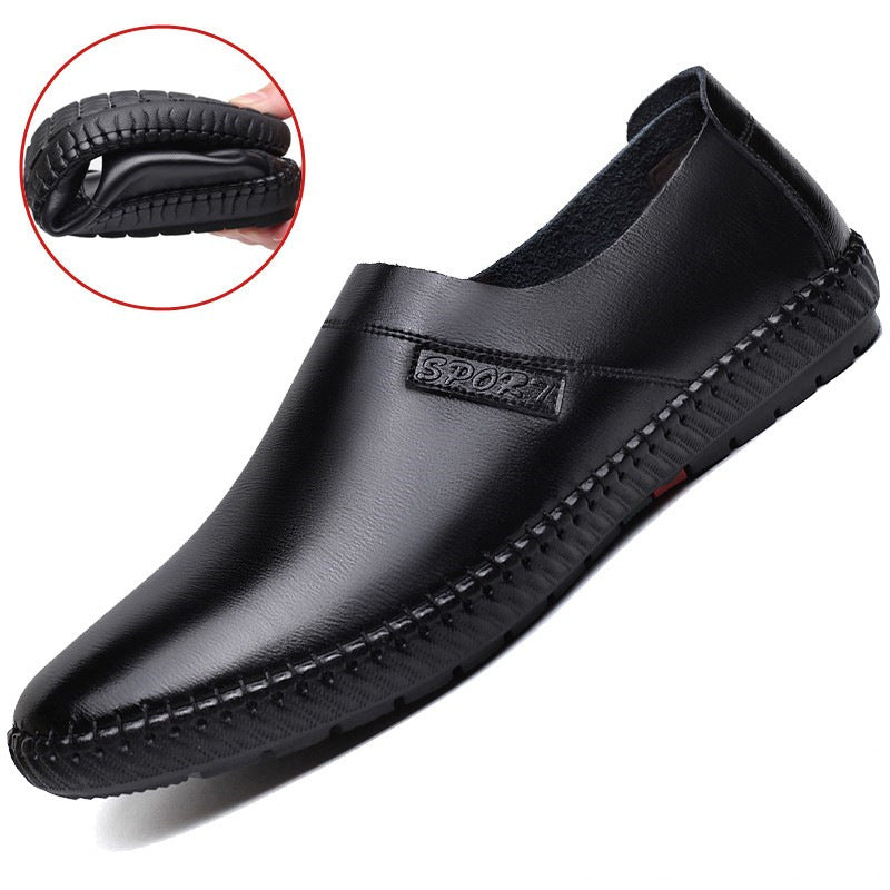 Damen Slip-On Schuhe Bequem Leder Freizeit