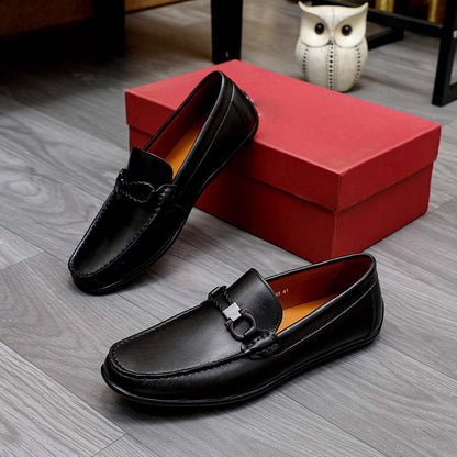Herren Mokassins Leder Braun Elegant
