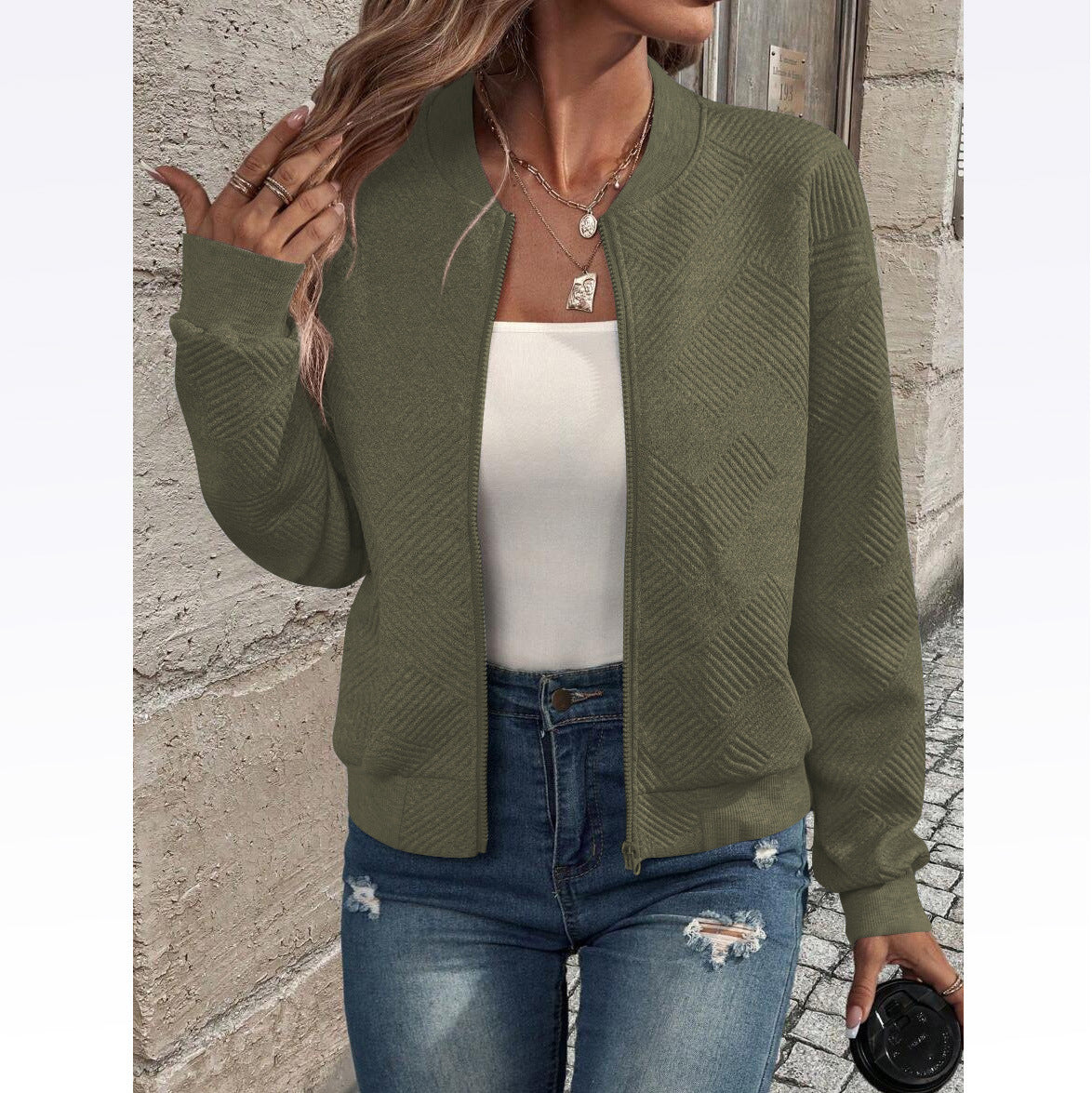 Damen Bomberjacke Elegante Lederjacke Modern Berlin