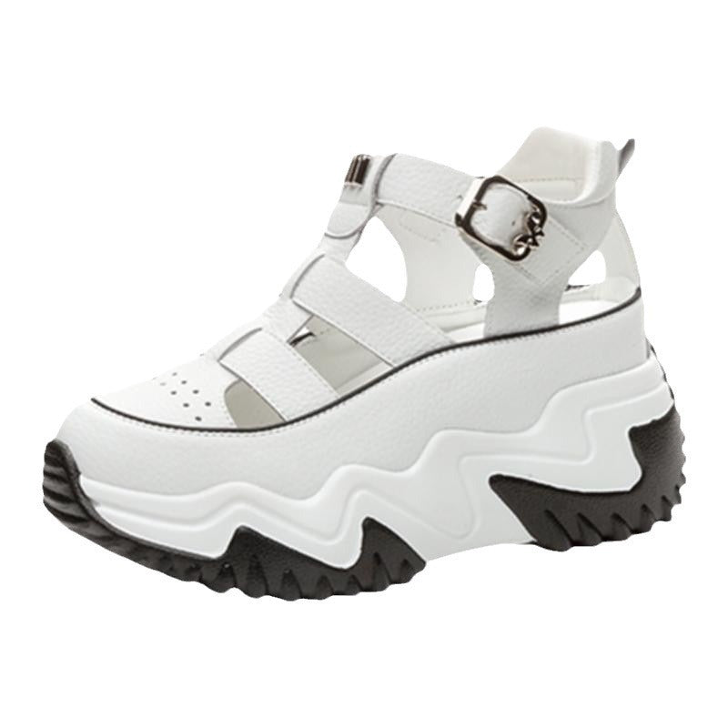Damen Plateau-Sandalen Hoch mit Verstellbarem Riemen und Rutschfester Sohle