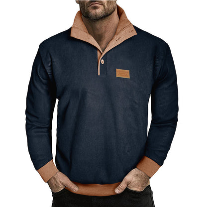 Herren Pullover Langarm Modisch Mit V-Ausschnitt