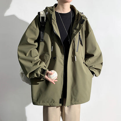 Herren Winterjacke Wetterfest Mit Kapuze und Taschen
