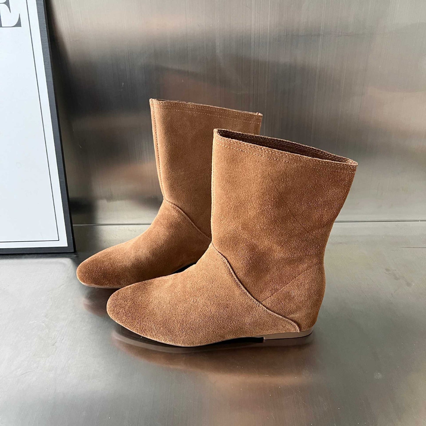 Damen Ankle Boots Veloursleder Stilvolle Schuhe Winter