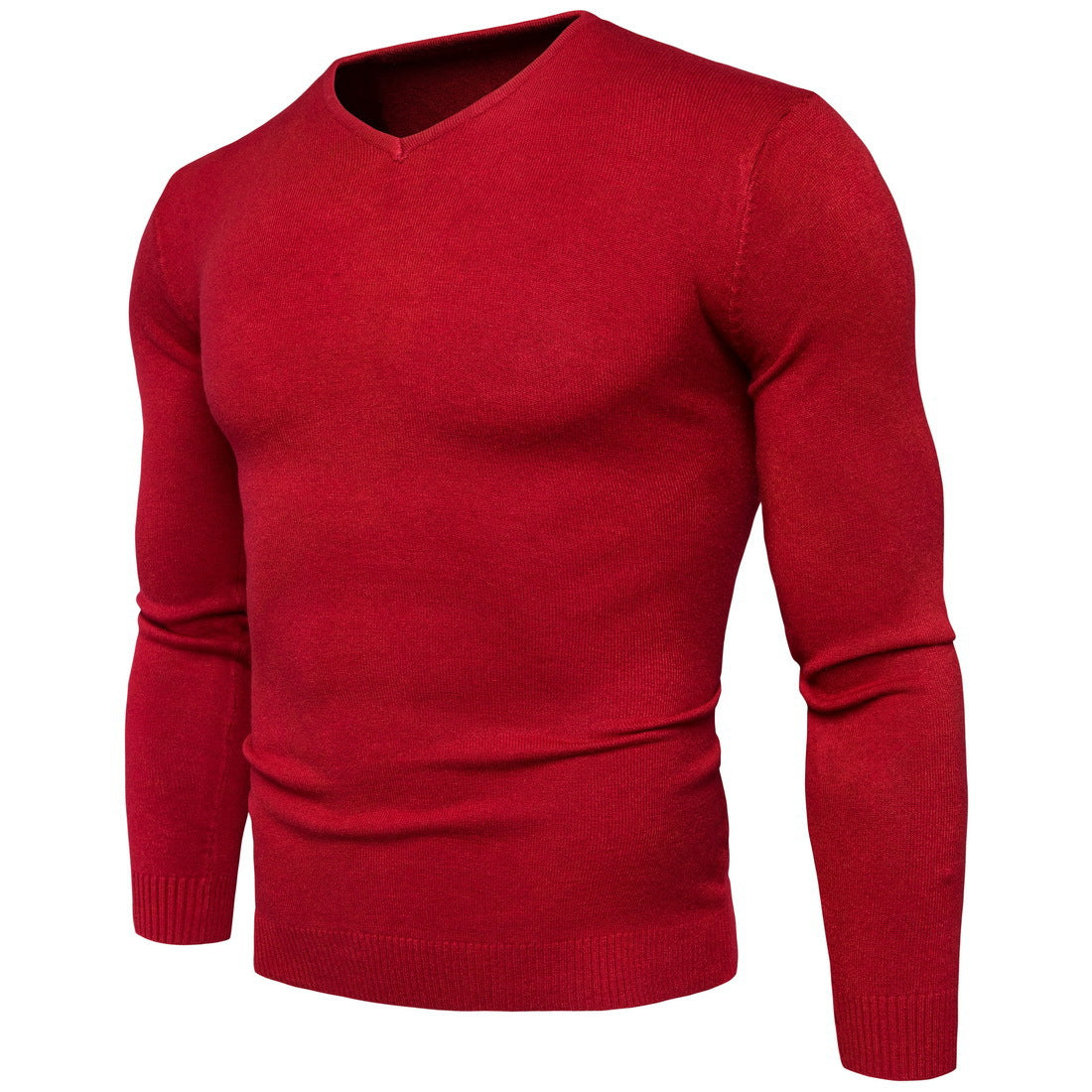 Herren Pullover Feinripp V-Ausschnitt Baumwolle Qualität