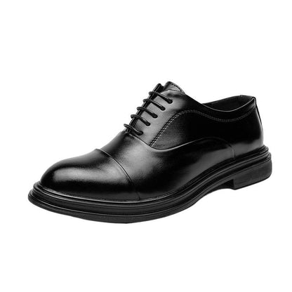 Elegante Damen Schnürschuhe Leder Schwarz Höhe Schuhe