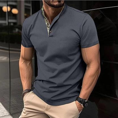 Herren Kurzarmshirt Modern mit Stehkragen Berlin Style
