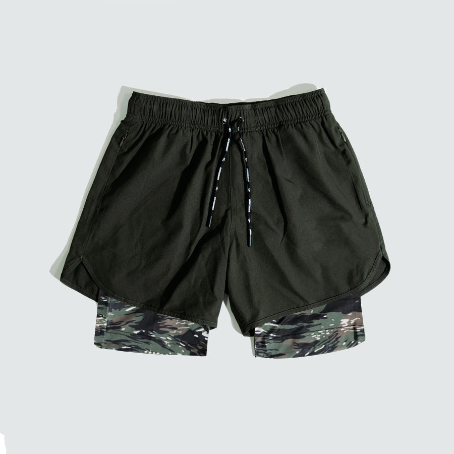 Herren Trainingsshorts atmungsaktiv mit Kompressionsunterhose elastisch