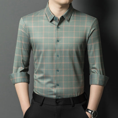 Herren Langarmhemd Karo Modern Slimfit
