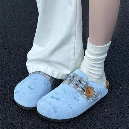 Damen Clogs Karomuster Dekorativ Frauen Schuhe
