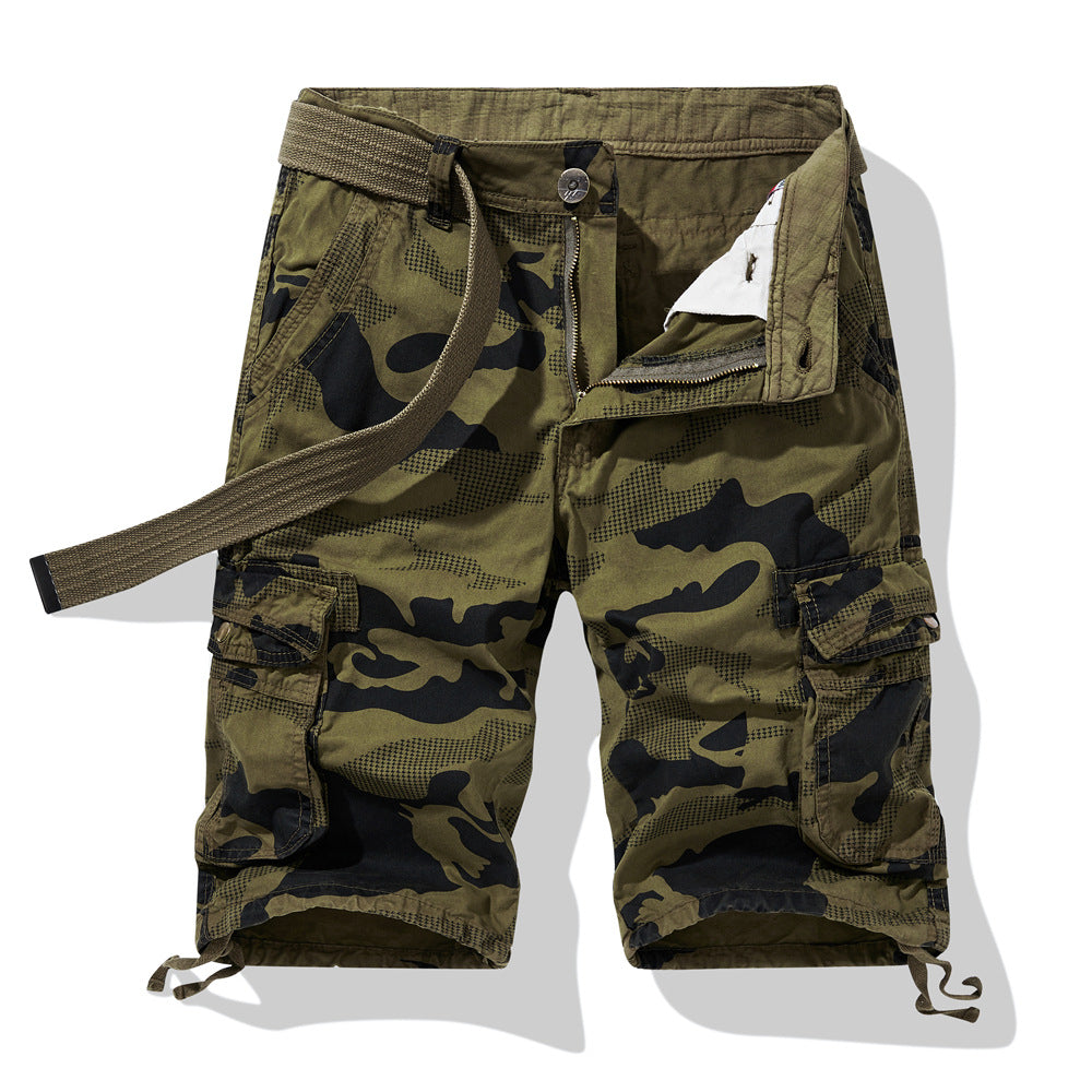 Herren Camo Shorts Cargo mit Seitentaschen und Verstellbund