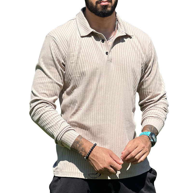 Herren Strickpullover Lang Knopfleiste Strukturiert Modern