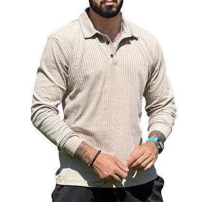 Herren Strickpullover Lang Knopfleiste Strukturiert Modern