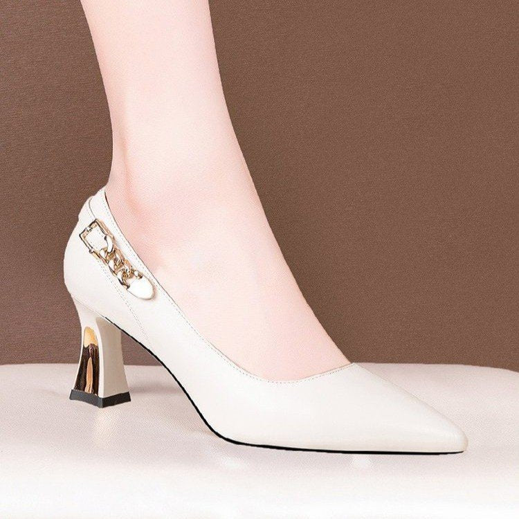 Damen Pumps Hochhackig mit Schnalle und Absatz